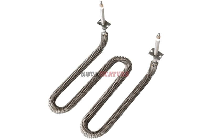 W Shape Finned Tubular Heaters Lateral View